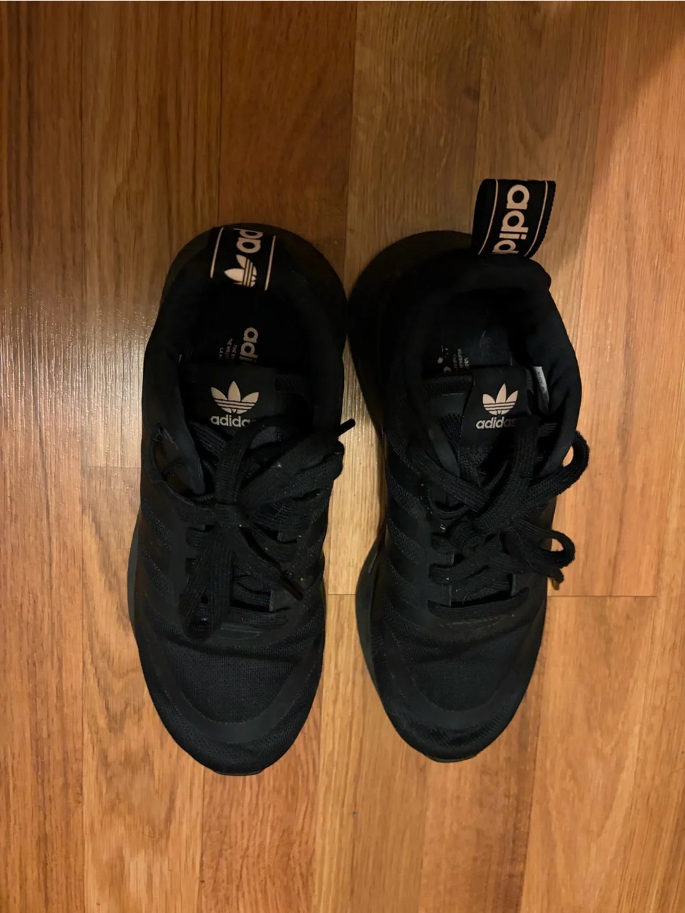 adidas Men's Black Athletic Sneakers with Logo Heel Tab